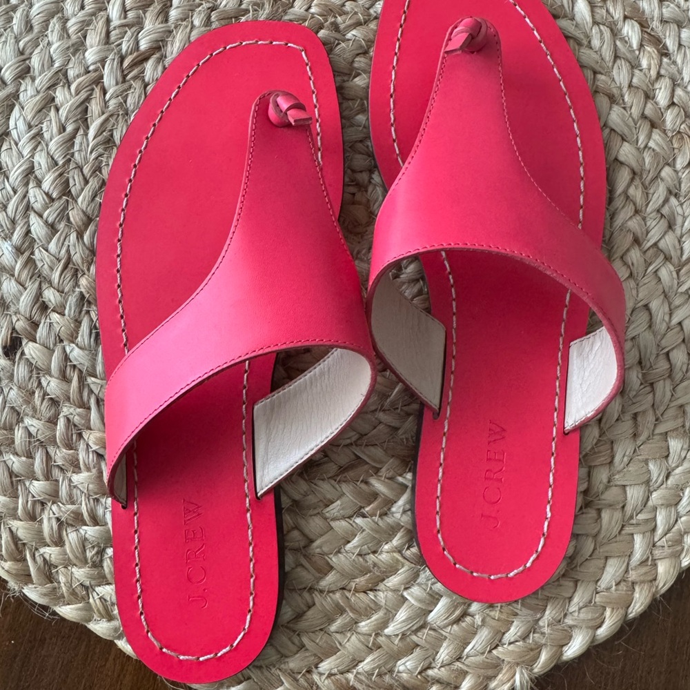 J. Crew EUC Leather Playa Knotted Leather Flip Flops